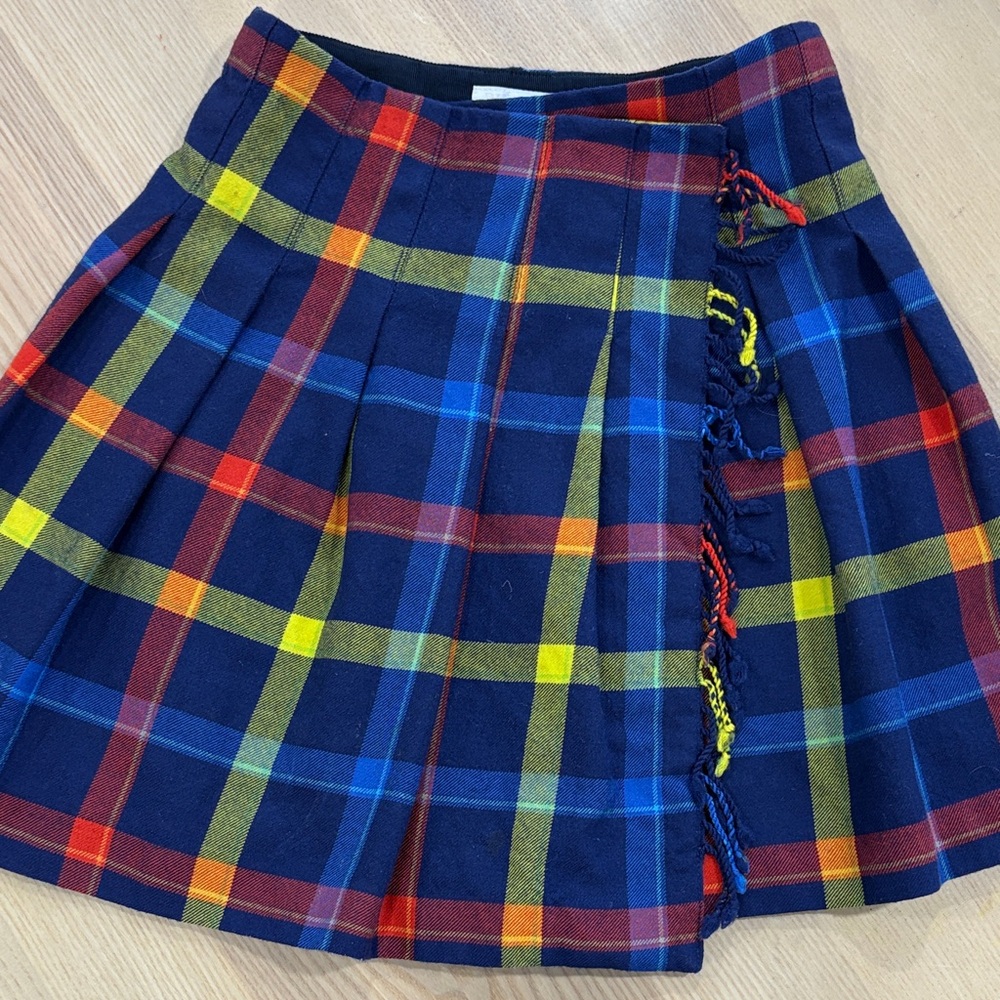 Burberry Klorriana Girl Wool Pleated Plaid Skirt Size 4Y